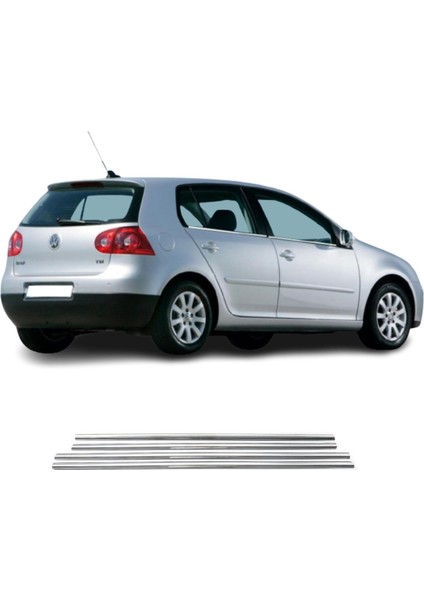 Vw Golf 5 Krom Cam Çıtası (4parça) 2005-2009 Arası P.çelik