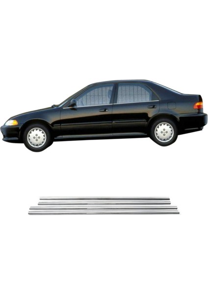 Honda Civic Krom Cam Çıtası (4parça) 1992-1996 Arası P.çelik