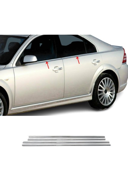 Mondeo Krom Cam Çıtası (4parça) 2002-2007 Arası P.çelik