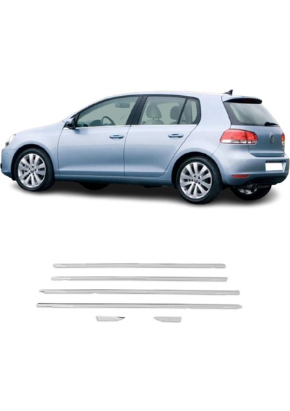 Vw Golf 6 Krom Cam Çıtası (6parça) 2010 ve Üzeri P.çelik