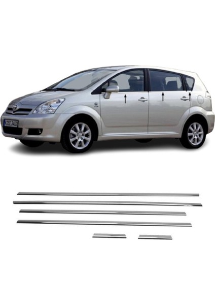 Toyota Verso Krom Cam Çıtası (6parça) 2004-2009 Arası P.çelik