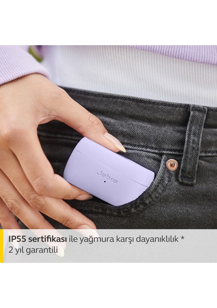 Elite 3 Kulak İçi Bluetooth Kulaklık - Kişiselleştirilebilir Ses ve Mono Modu ile 4 Mikrofonlu ve Gürültü Önleyici Özellikli Gerçek Kablosuz Kulaklık - Lila