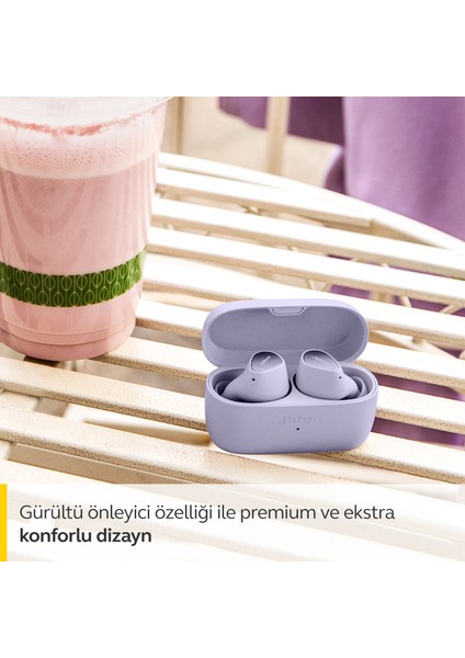 Elite 3 Kulak İçi Bluetooth Kulaklık - Kişiselleştirilebilir Ses ve Mono Modu ile 4 Mikrofonlu ve Gürültü Önleyici Özellikli Gerçek Kablosuz Kulaklık - Lila