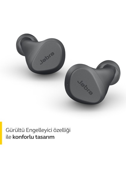 Elite 2 Kulak İçi Bluetooth Kulaklık - Pasif Gürültü Engelleyici True Wireless Kulak İçi Kulaklık, 2 Dahili Mikrofon ile Net Aramalar, Güçlü Bas Sesi ve Ayarlanabilir Ses - Koyu Gri