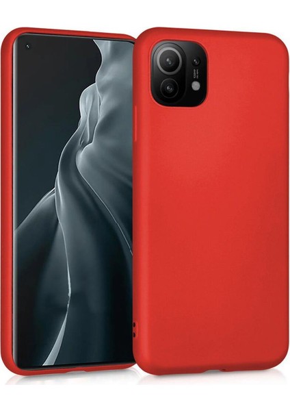 Xiaomi Mi 11 Premium Matte Silikon Kılıf - Kırmızı