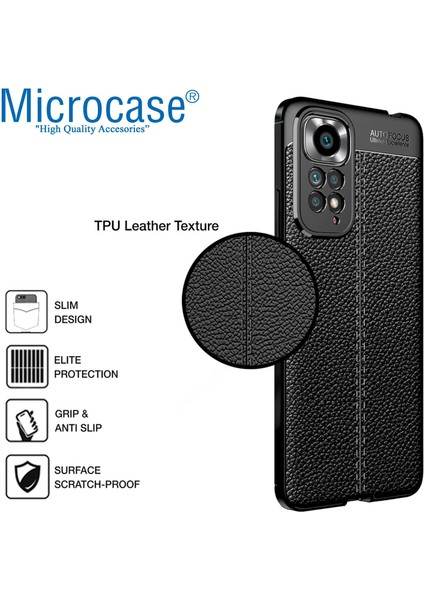 Xiaomi Redmi Note 11 Global 2022 Leather Silikon Kılıf - Siyah