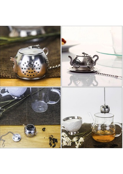 2 Takım Yaratıcı Çay Potu Şekilli Çay Süzgeçleri Çay Demlikler Çay Filtreleri (Gümüş) (Yurt Dışından) modelleri