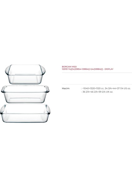 Borcam 3 Lü Midi Borcam Set (Küçük Boy) fiyatları