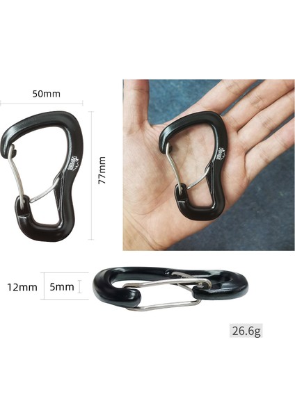 Hammock Karabiner 8kn Dağcılık Ekipmanı Anahtarlık Için Toka Asılı (Yurt Dışından)