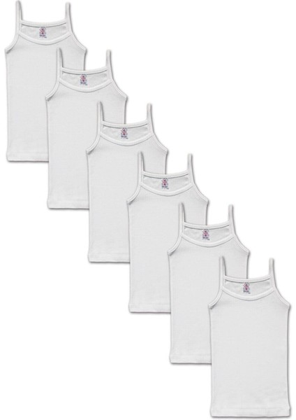 Kız Çocuk % 100 Pamuklu Ribana Ip Askılı Kız Çocuk Atlet