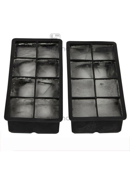 1 Adet Siyah 8 Büyük Izgaralar Gıda Sınıfı Silikon Ice Cube Maker Jumbo Büyük Buz Küp Kare Tepsi Dıy Kalıp (Yurt Dışından)
