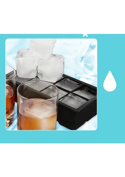 1 Adet Siyah 8 Büyük Izgaralar Gıda Sınıfı Silikon Ice Cube Maker Jumbo Büyük Buz Küp Kare Tepsi Dıy Kalıp (Yurt Dışından)