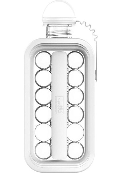 Buz Topu Maker 2 In 1 Taşınabilir Yaratıcı Buz Su Isıtıcısı Kübik Konteyner Buz Küp Yuvarlak Tepsi Kalıp (Beyaz) (Yurt Dışından)