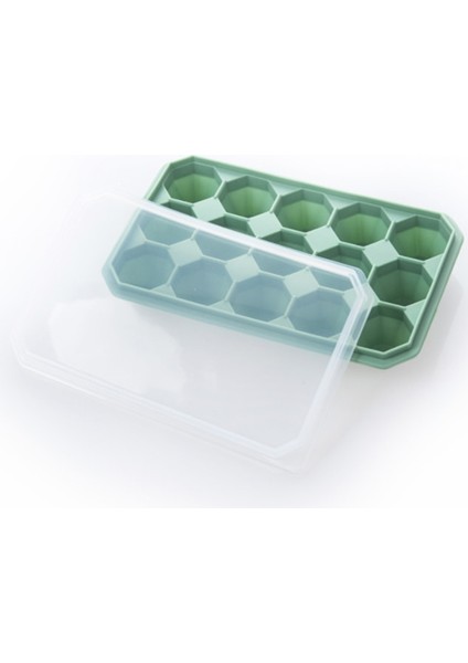 20 cm 15 Izgara Silikon Buz Tepsisi Kapaklı Dıy Ice Küp Kalıp Buz Şeker Kek Pudingi Çikolata Kalıpları Kolay Serbest Bırakma Buz Kalıp (Yeşil) (Yurt Dışından)