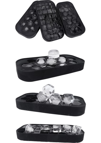 22 cm Buz Küpü Maker Yeni Silikon Buz Tepsisi Buz Küpleri Kalıp Buz Kutusu Kapakları ile Yığın Tepsileri Silikon Kalıp Silikon Kalıp (Siyah) (Yurt Dışından) fırsatları