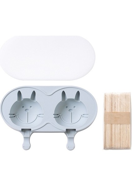 Dondurma Silikon Kalıp Dıy El Yapımı Yaratıcı Popsicle Kalıp Ev Yapımı Buz Tepsisi 20 Ahşap Sticks Dondurma Makineleri (20.5 x 13.2 x 3.4 cm. Mavi) (Yurt Dışından)