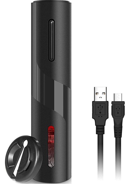 Elektrikli Şarap Açacağı Şarj Edilebilir Otomatik Tirbuşon Şarap Şişesi Açacağı Folyo Kesici ve USB Şarj Kablosu (Yurt Dışından)
