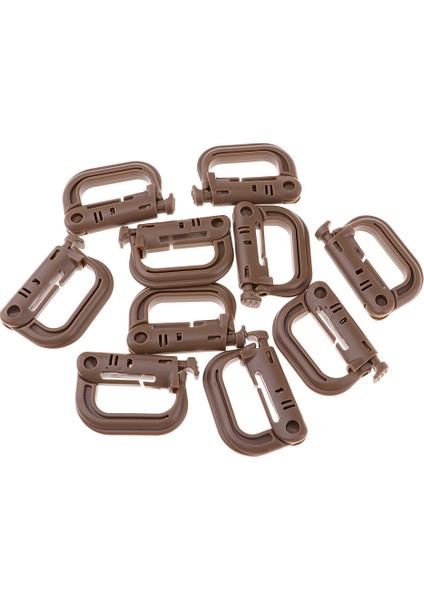 10PCS Sırt Çantası Taktik Molle Kilitleme Dokuma Tokası Karabiner Tırmanma Kanca Kahverengi (Yurt Dışından) fiyatları