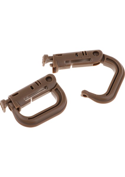 10PCS Sırt Çantası Taktik Molle Kilitleme Dokuma Tokası Karabiner Tırmanma Kanca Kahverengi (Yurt Dışından) modelleri