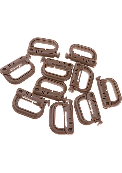 10PCS Sırt Çantası Taktik Molle Kilitleme Dokuma Tokası Karabiner Tırmanma Kanca Kahverengi (Yurt Dışından) indirimleri