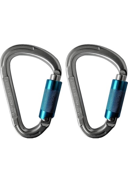 2pcs Kaya Tırmanma Alüminyum Karabiner 25KN D Paro Vidalı Kilitleme Kapısı Tokası (Yurt Dışından) fiyatları