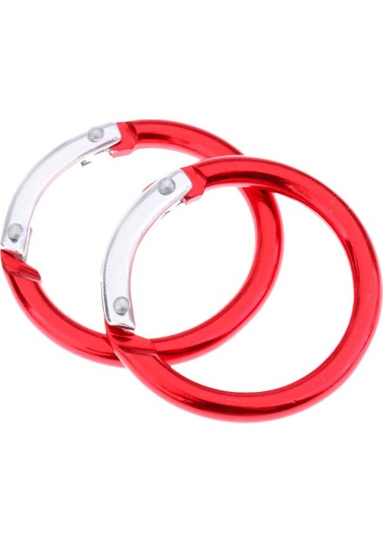 6pcs Yuvarlak Alüminyum Yay Snap Kupa Kancaları Anahtar Zincir Anahtar Yüzük Karabıner Kırmızı (Yurt Dışından) fırsatları