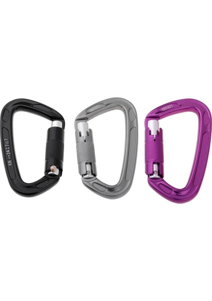 24KN Otomatik Kilitleme Kaya Tırmanma Karabiner Klipi D Şekilli Kendi Kilitleme Kanca Siyah (Yurt Dışından) modelleri