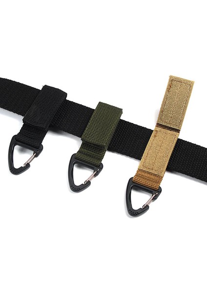 Açık Taktik Molle Dokuma Kemer Üçgen Karabiner Klips Kanca Siyah (Yurt Dışından) indirimleri