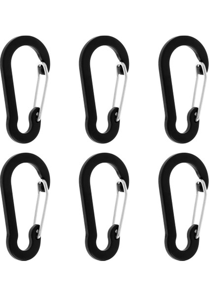 6pcs Carabiner 2 "alüminyum Kilitleme Klip Kampı Snap Hook Anahtarlık Keyping Siyah (Yurt Dışından) fiyatları