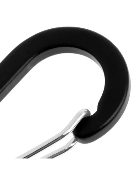 6pcs Carabiner 2 "alüminyum Kilitleme Klip Kampı Snap Hook Anahtarlık Keyping Siyah (Yurt Dışından) modelleri