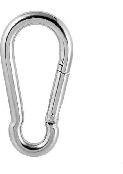 304 Paslanmaz Çelik Karabiner Klips Snap Spring Hızlı Kanca Tokası - Gümüş 4cm (Yurt Dışından)