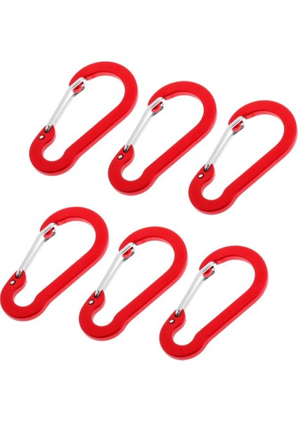 6pcs Alüminyum Karabiner Snap Kanca Askısı Yay Klipsi Anahtarlık Kamp Yürüyüşü Kırmızı (Yurt Dışından)