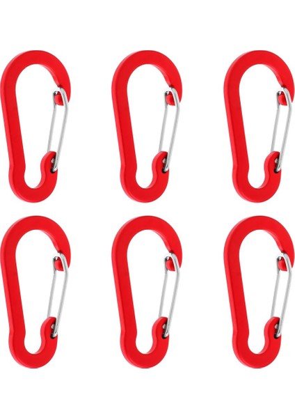 6pcs Alüminyum Karabiner Snap Kanca Askısı Yay Klipsi Anahtarlık Kamp Yürüyüşü Kırmızı (Yurt Dışından) fiyatları