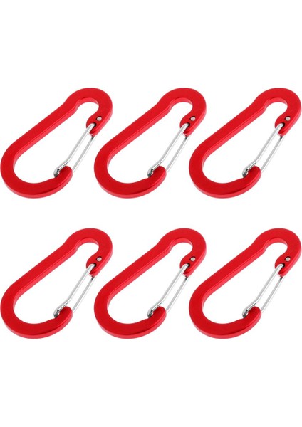 6pcs Alüminyum Karabiner Snap Kanca Askısı Yay Klipsi Anahtarlık Kamp Yürüyüşü Kırmızı (Yurt Dışından) fırsatları