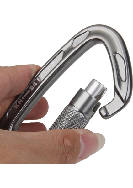 24KN Açık Kaya Tırmanışı Oto Kilit Karabina Kanca Rappelling Ekipmanları Gri (Yurt Dışından) fiyatları