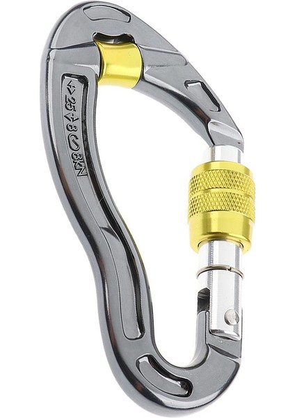 25KN Vida Kilitleme Kaya Tırmanışı Ağacı Oyma Alüminyum Karabina / Karabiner Gümüş Sarı (Yurt Dışından) fiyatları