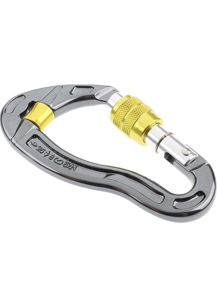 25KN Vida Kilitleme Kaya Tırmanışı Ağacı Oyma Alüminyum Karabina / Karabiner Gümüş Sarı (Yurt Dışından) modelleri