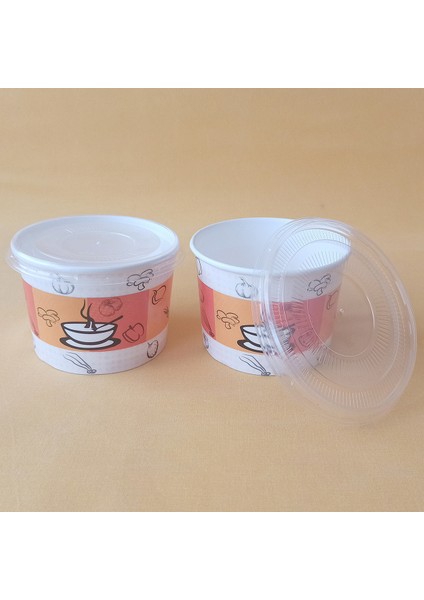 16 Oz Karton Çorba Kasesi Kapaklı (25 Adet)