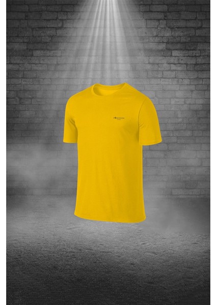 Erkek Sarı Dri-Fit Kumaş Rahat Günlük Sporcu Konforlu Tişört Şort Koşu Seti S-3xl
