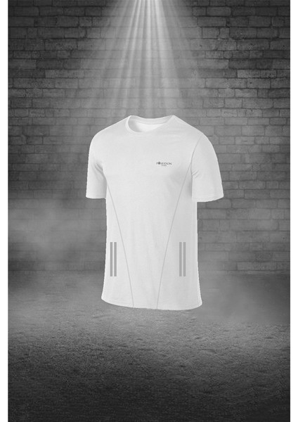 Erkek Beyaz Dri-Fit Kumaş Baskısız Yuvarlak Yaka Kısa Kol Regular Tişört Şort Takım S-3xl