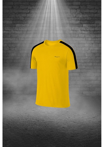 Büyük Beden Erkek Sarı Dri-Fit Kumaş Baskısız Konforlu Tişört Şort Alt Üst Ikili Takım Seti 4XL-10XL fiyatları