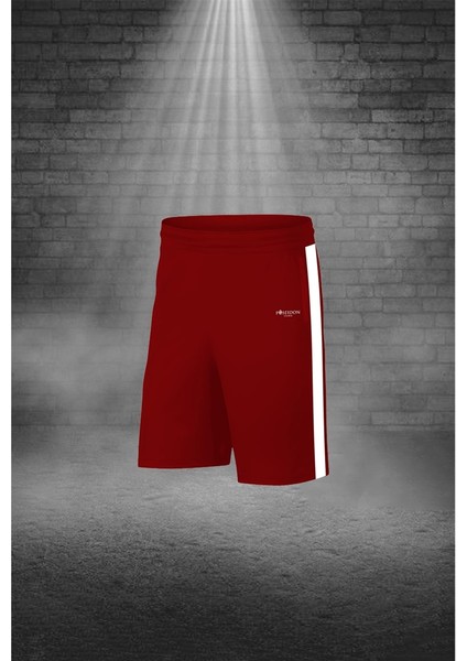Büyük Beden Erkek Bordo Dri-Fit Kumaş Spor Için Konforlu Cepli Kısa Kol Tişört Şort Ikili Takım 4XL-10XL modelleri