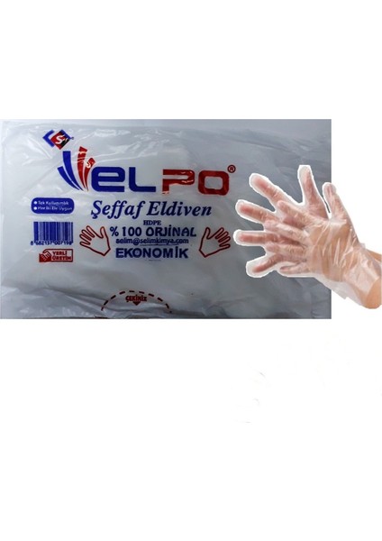 Şeffaf Poşet Eldiven Eko 100'LÜ 5 Paket