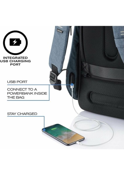 Xd Desing Bobby Hero Regular Anti-Theft Backpack Light Blue Spor Çanta fiyatları
