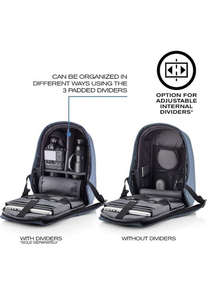 Xd Desing Bobby Hero Regular Anti-Theft Backpack Light Blue Spor Çanta modelleri