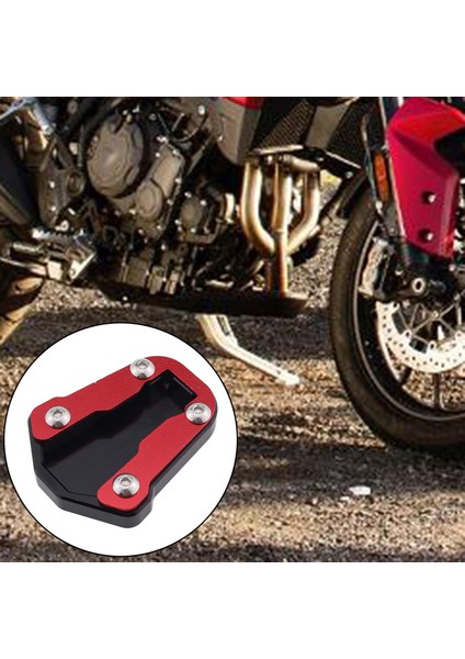 Cnc Alüminyum Motosiklet Kickstand Yan Standı Montaj Uzatma Pedi Kırmızı (Yurt Dışından) modelleri