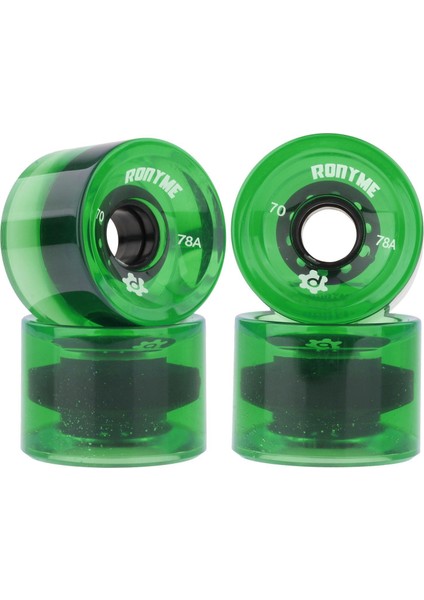 4x Ronyme 78A Kaykay Tekerlekleri Değiştirme 70X51MM Uzun Tahta Silindir Parçaları Yeşil (Yurt Dışından)