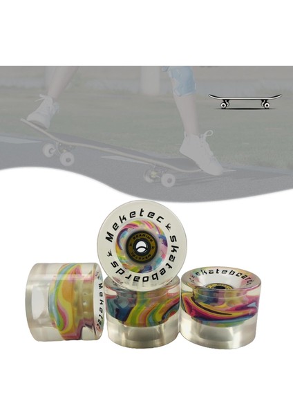 4x 60X45MM Dayanıklı 80A Kaykay Tekerlekleri Rulmanlı Kruvazör Parçaları Sarı Düz (Yurt Dışından)