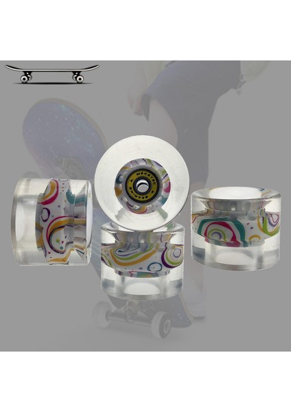 4x 60X45MM Dayanıklı 80A Kaykay Tekerlekleri Rulman Silindir Kruvazör Parçaları Sarı Çember (Yurt Dışından)