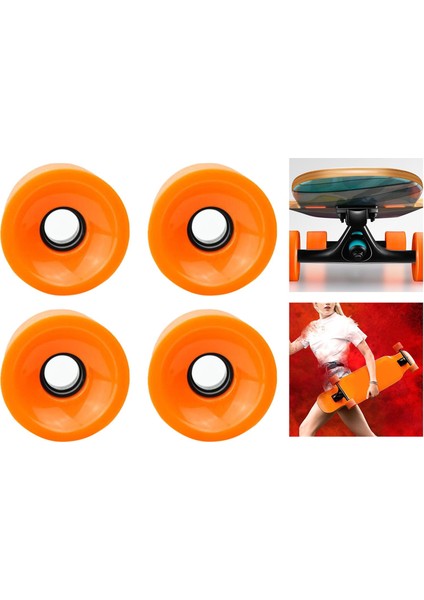 4x Longboard Wheels Set Yüksek Performanslı Kaykay Millete Bakım Tekerleği Turuncu (Yurt Dışından)